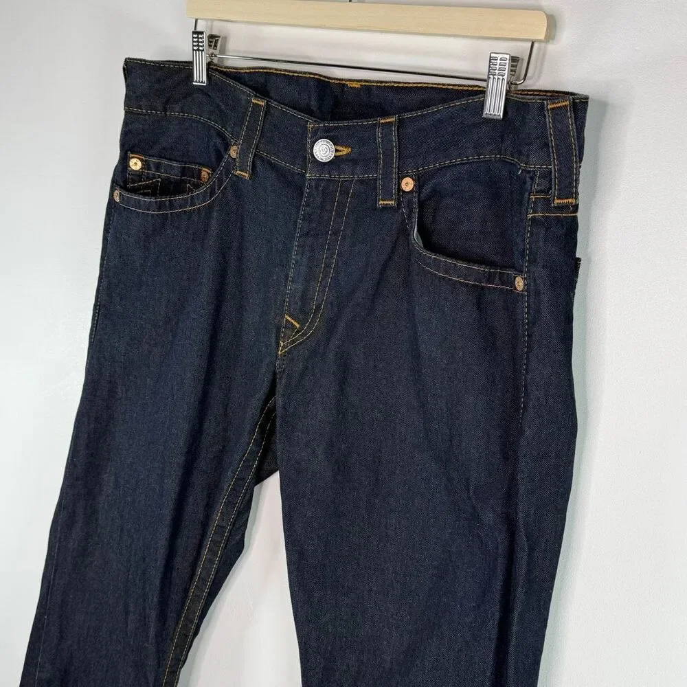 True Religion Dark Wash Ricky Relaxed Straight Jeans w/o Flap / No Flap // Men’s